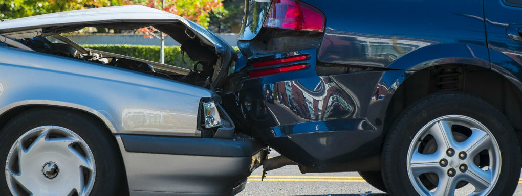 Cars in a bump