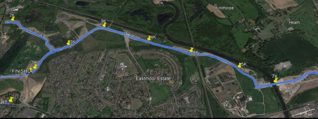Wakefield night run map